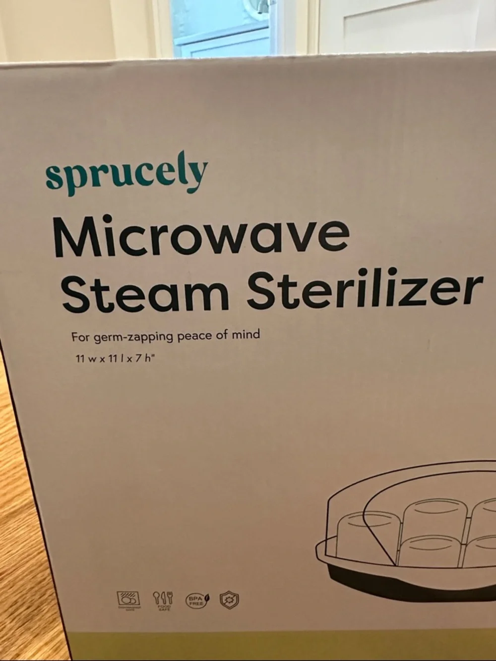 NEW bottle sterilizer steam microwave cleaner by sprucely for baby bottles